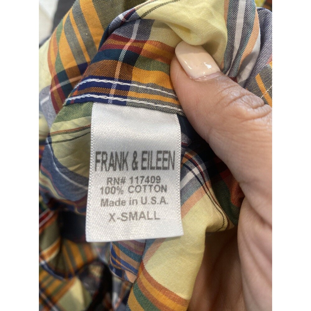 Frank and Eileen blue yellow plaid Barry shirt Size XS - Picture 10 of 10